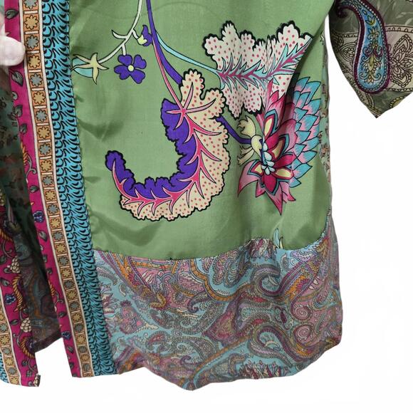 KARMA HIGHWAY  - Short Kimono, Green, Pink, O/S - Picture 6 of 6